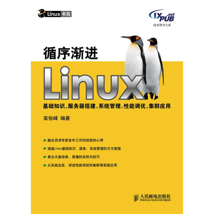 【正版书籍】循序渐进Linux基础知识服务器搭建系统管理能调优集群应用高俊峰著人民邮电出版社