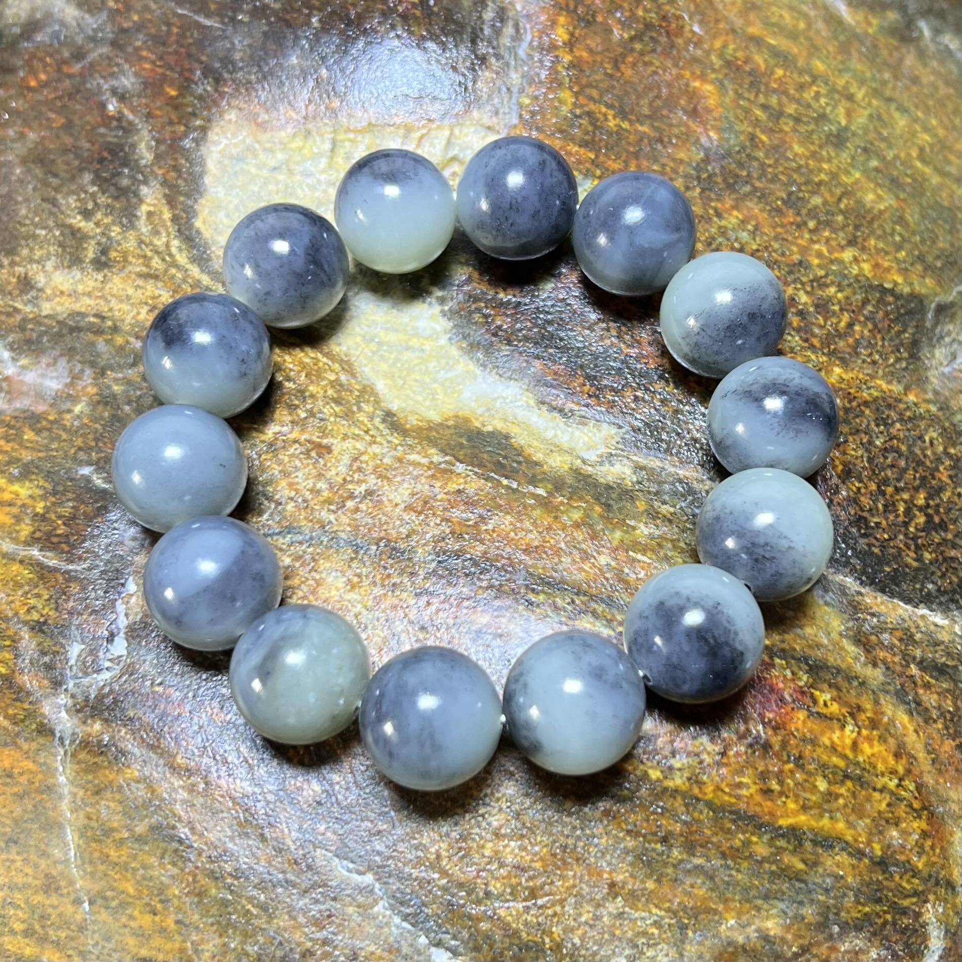 新疆和田玉青花籽料手串16mm