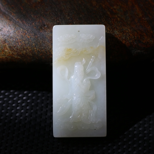 新疆和田玉黄沁独籽手镯平安扣青花籽料墨玉挂件白玉洒金皮手串