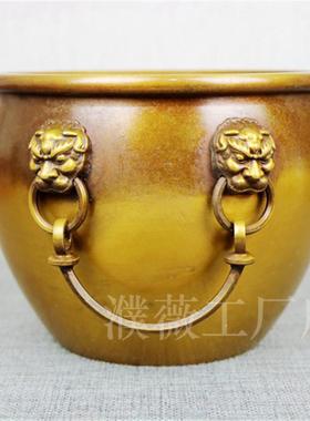 故宫吉祥铜缸聚宝盆摆件家用客厅办公室摆件店铺开业礼品