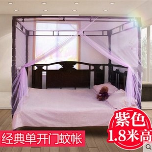 家用方顶双人单人加密单开门宽2.2米床 加大加宽加长高蚊帐2.2老式