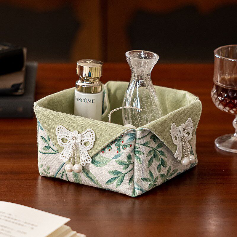 桌面杂物收纳盒整理盒小尺寸高级感客厅茶几文具零食化妆品收纳盒