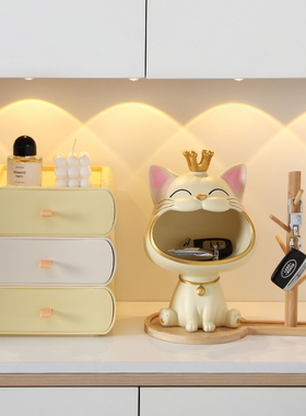 玄关口罩收纳盒入户钥匙收纳置物架客厅电视柜家居饰品抽屉储物盒