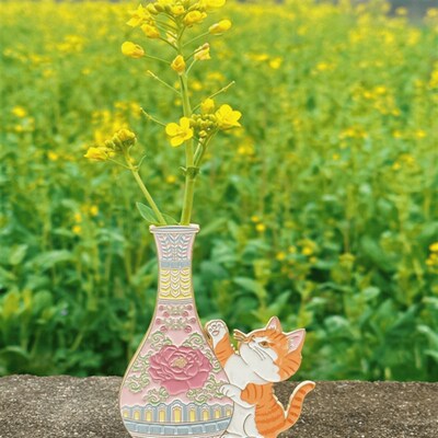 糗糗磁吸粉彩花瓶冰箱贴(可插花)