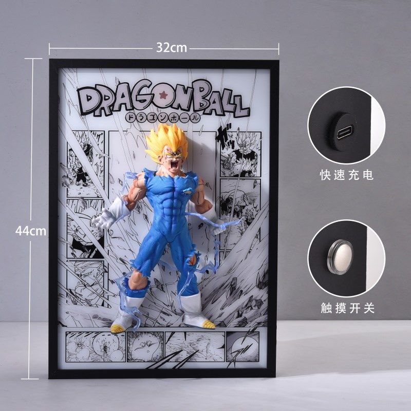 时光树七龙珠自爆贝吉塔冲出动漫手办3D立体画装饰挂画送朋友礼物,家居饰品,氛围画/灯画,淘宝优惠券,粉丝福利购,淘宝优惠卷