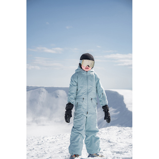 awka儿童滑雪服连体男童女童小孩宝宝滑雪裤外套上衣防水2024新款