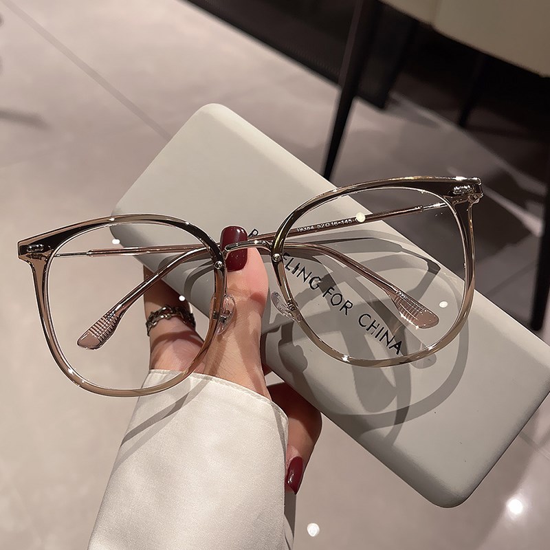 加大加宽150mm复古圆形眼镜框女大脸韩版网红款黑框近视眼睛架男