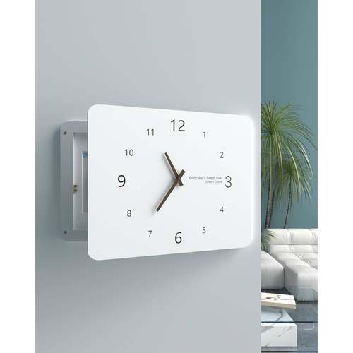 2026北欧风电表箱装饰画带钟表竖款时钟空气开关电闸配电箱遮马年