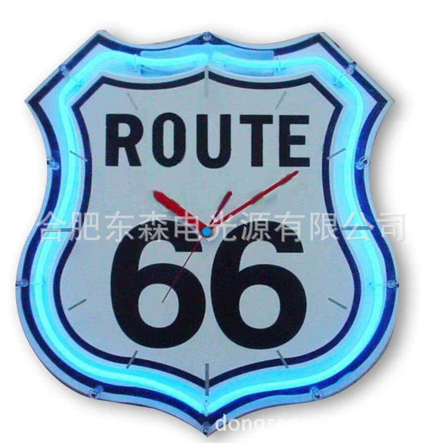 供应66#霓虹挂钟,Route66neonclock钟表挂钟
