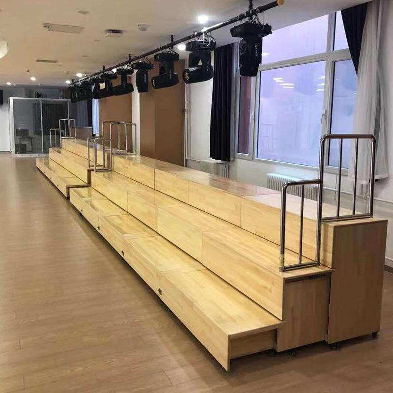木质伸缩合唱台学校音乐教室可移动折叠实木阶梯舞台合影站台