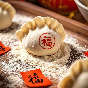 福财寿喜饺子皮印章冬至小年春节结婚糕点馒头diy面食刻字模具