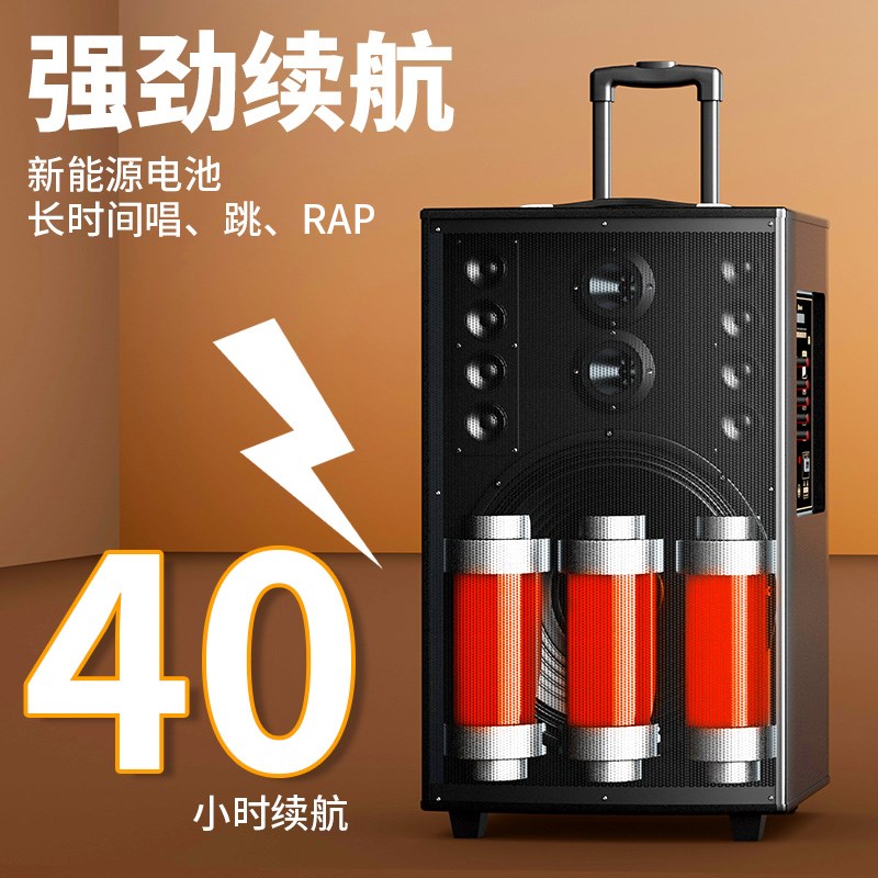 龙聆户外广场舞拉杆音响k歌音箱带话筒家用蓝牙手拉麦克风