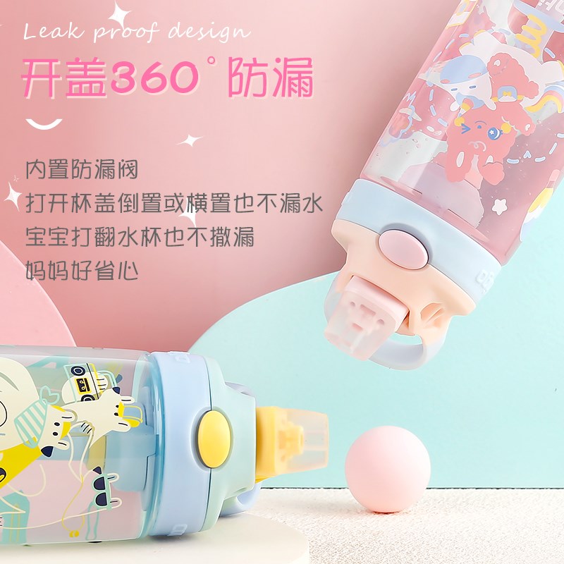 contigo康迪克儿童水杯上学专用家用吸管杯宝宝防摔幼儿园杯子男