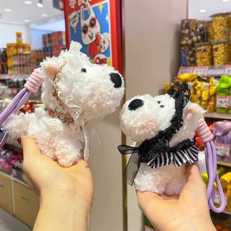 西高地小狗钥匙扣玩偶可爱毛绒绒玩偶挂件小公仔毛绒玩具生日礼物