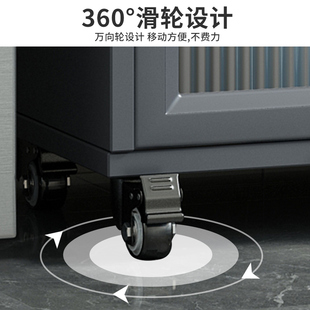 厨房夹缝置物架落地多层冰箱缝隙窄橱柜玻璃门微波炉锅具收纳碗柜