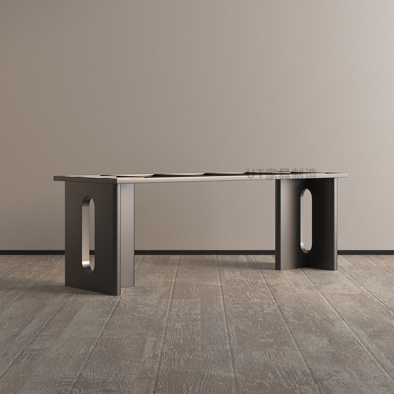 不锈钢桌腿支架岩板餐桌脚架实木茶桌金属底座办公电脑桌腿