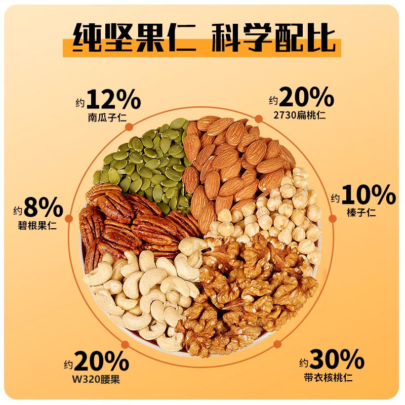 每日坚果罐装混合纯坚果仁散装批货干果儿童休闲零食炒货