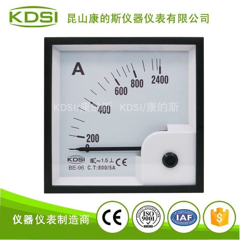 厂家供应 指针电流表BE-96 AC800/5A3倍过载显示 交流电表头
