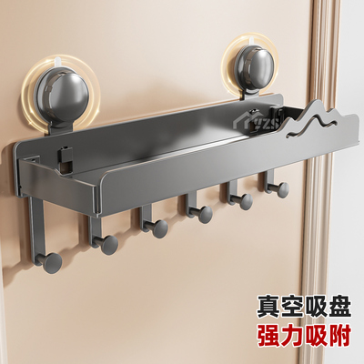 吸盘免打孔门后挂钩加长衣服挂衣钩卧室门衣帽架置物架门上挂衣架