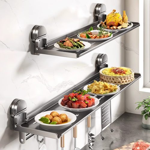 厨房吸盘备菜置物架免打孔配菜盘