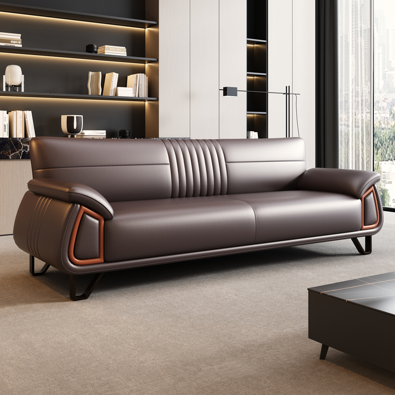 沙发办公室接待会客商务轻奢高级感洽谈贵宾直排简约休息区意式