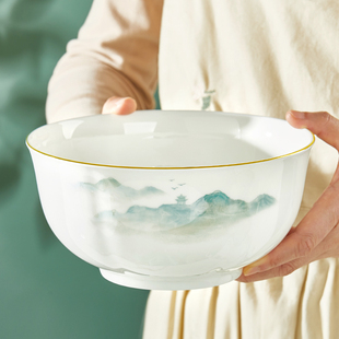 汤酸菜鱼大汤盆 大号家用装 骨瓷大汤碗釉下彩2026新款 高颜值好看