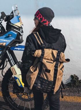 WESTWIND复古风双肩包油蜡布大容量户外都市通勤多功能收纳军包