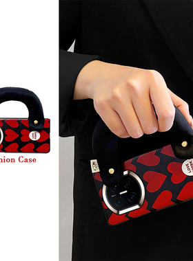 尾火虎适用于华为matex7手机壳满屏红色爱心折叠屏皮纹ins日韩风腕带高级感matexts非凡大师版/x6/x5/x3/xs2