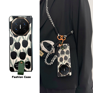 尾火虎 适用于华为matexts非凡大师版手机壳米底郁金香折叠屏复古文艺小清新挂绳女matex6/matex5/matex3