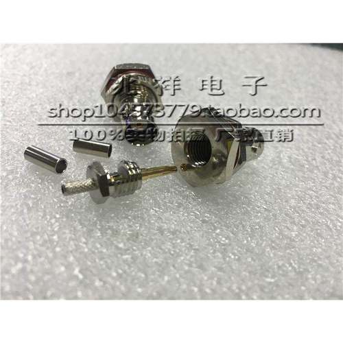 纯铜射频接线头BNC-KY-1.5Q9/BNC母头带螺丝垫片防水圈大六角50欧