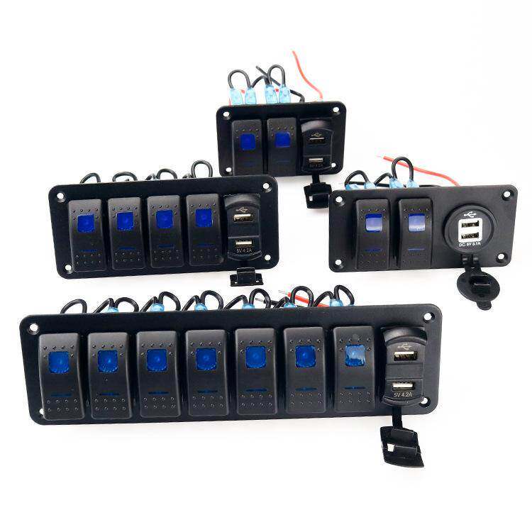 USB快充指示灯面板12V20A改装开关 房车游艇汽车开关