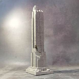 冬官手作 水泥混凝土鱼缸造景石雕像摆件装饰城市废墟巨石阵方缸