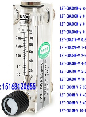 NBDC流量计 LZT-08A20M-V 10-100LPM 浮子流量计 转子流量计 余姚