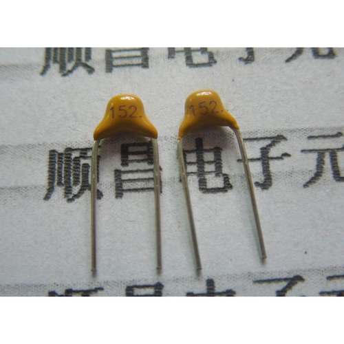 独石电容 152 （50V ）1500PF 脚距5.08MM ±20% （一件50个）