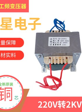 高压工频电源变压器50Hz 220V转2KV 2000V 200W0.1A干式隔离1比10
