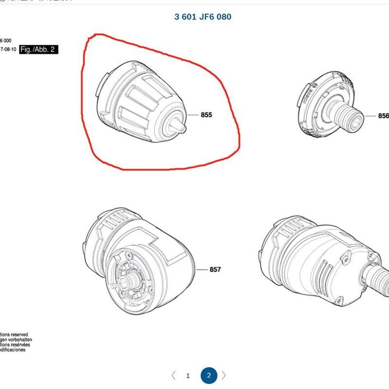 GSR 12V-15FC钻夹头塑料原装配件1 600 A00 5HR