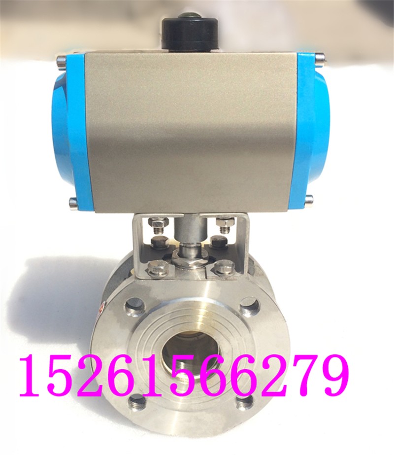 不锈钢气动法兰对夹式球阀Q671F-16P意大利式超薄型法兰气动阀门
