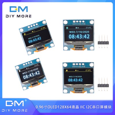 0.96寸OLED显示器模块128x64 I2C通信SSD1315 12864液晶屏IIC串行
