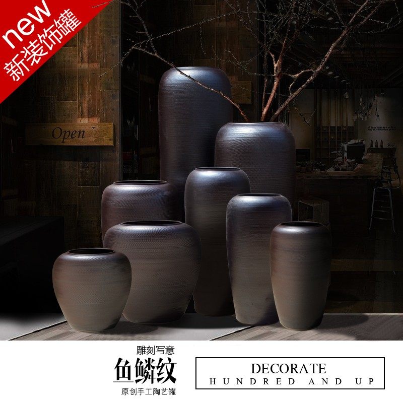 新中式酒店餐厅落地大号陶罐花瓶橱窗别墅样板房摆件工艺品庭院盆,童鞋/婴儿鞋/亲子鞋,量脚器,淘宝优惠券,粉丝福利购,淘宝优惠卷