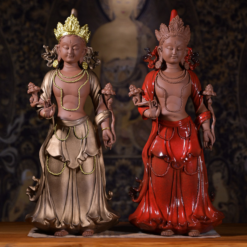 墨染留香名家绿度母藏传圣绿度母观世音菩萨站像密宗佛像供奉摆件