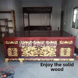 实木寺庙功德箱佛台佛堂供桌四方桌贡品桌大神台道观供品桌立柜