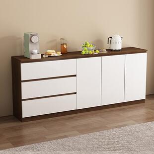 实木餐边柜靠墙一体储物柜子客厅家用茶水柜多功能整体橱柜新款收