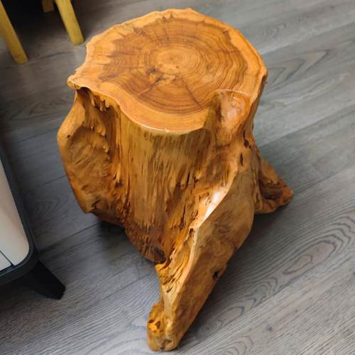杉木树头实木墩子根雕茶几茶桌配套凳子树桩原木树根凳子花架底座