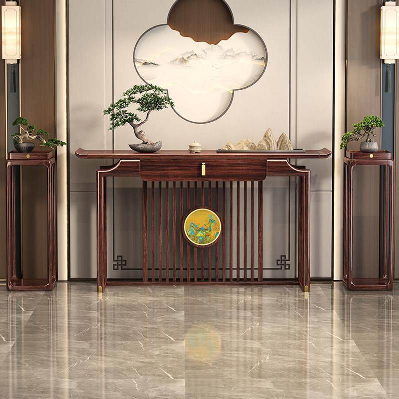 乌金木玄关桌现代中式入户正对门靠墙玄关柜小中堂实木供桌香案,住宅家具,玄关台,淘宝优惠券,粉丝福利购,淘宝优惠卷