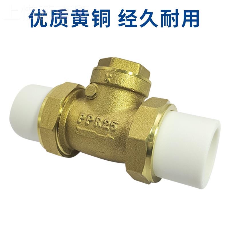 黄铜止回阀PP铜卧立双活接单向阀R逆止来水管表4IYB自/式6分 DN20