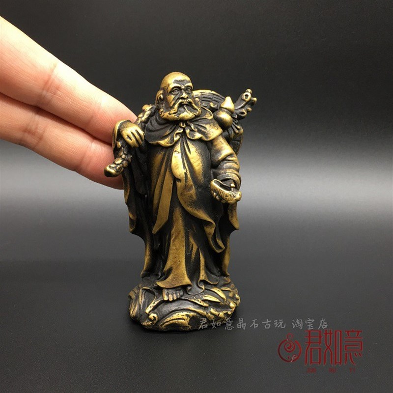 纯铜达摩祖师摆件 黄铜菩提达摩祖师铜佛像小摆件铜器古玩收藏