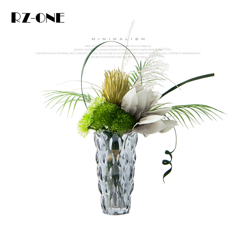 Rzone 样板房售楼部茶几花艺摆件玻璃花器整体软装电视柜组合套装