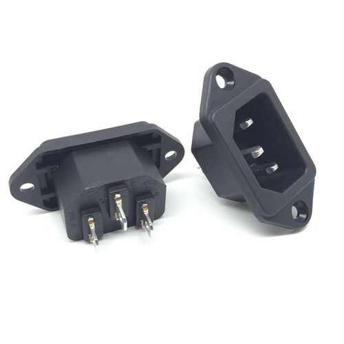 AC电源品字插座 三插座 10A/250V 品字公座 电源插座铜脚三脚插座