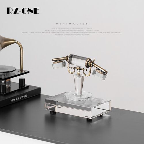 Rzone 现代极简创意复古水晶电话摆件样板间售楼处桌面装饰品摆设