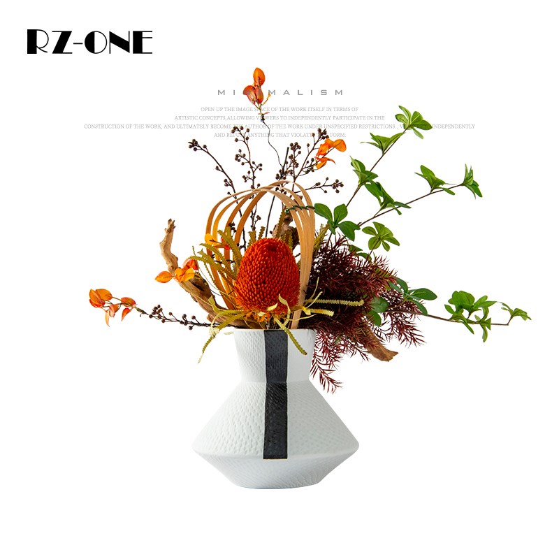 Rzone 现代轻奢整体仿真插花售楼处酒店前台高档软装花艺新款摆件